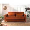Image de Owen - Canapé 3 Places Convertible Express Couchage Quotidien 140 Cm Matelas 12 Cm En Velours - Rouille