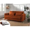 Image de Owen - canapé 3 places convertible express couchage quotidien 140 cm matelas 12 cm en velours - Rouille