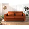 Image de Owen - canapé 3 places convertible express couchage quotidien 140 cm matelas 12 cm en velours - lisa design - rouille OWEN