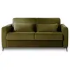 Image de Owen - canapé 3 places convertible express couchage quotidien 140 cm matelas 12 cm en velours - lisa design - vert olive OWEN