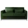 Image de Owen - canapé 3 places convertible express couchage quotidien 140 cm matelas 12 cm en velours - lisa design - vert OWEN
