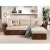 Image de Astoria - Canapé D'angle Réversible - Convertible Avec Coffre - Velours Et Microfibre - 4 Places - Marron / Beige