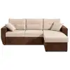 Image de Astoria - canapé d'angle réversible - convertible avec coffre - velours et microfibre - 4 places - best mobilier - marron et beige ASTORIA