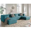 Image de Stella - Canapé Panoramique En U - 7 Places - En Velours Côtelé - Bleu Canard
