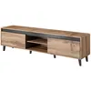 Image de Lord - Meuble Tv - Effet Bois Et Noir - 170 Cm - Style Industriel - Bois