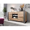 Image de Willow - Buffet Bas - Effet Bois Et Gris - 2 Portes, 2 Tiroirs Et 2 Niches - 164 Cm - Bois / Gris