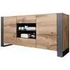 Image de Willow - buffet bas - effet bois et gris - 2 portes, 2 tiroirs et 2 niches - 164 cm - best mobilier - bois et gris WILLOW
