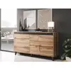 Image de Lord - Buffet Bas - Effet Bois Et Noir - 3 Tiroirs Et 1 Porte - 138 Cm - Bois