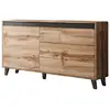 Image de Lord - buffet bas - effet bois et noir - 3 tiroirs et 1 porte - 138 cm - best mobilier - bois LORD