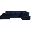 Image de Vermont - canapé panoramique d'angle droit - 7 places - xxl - en velours - lisa design - bleu nuit VERMONT