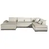 Image de Vermont - canapé panoramique d'angle droit - 7 places - xxl - en velours - lisa design - beige VERMONT