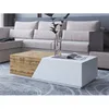 Image de Pitt - table basse - 124 cm - style industriel - Bois / Blanc