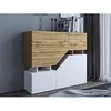 Image de Pitt - buffet haut - 4 portes - 120 cm - Bois / Blanc