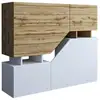 Image de Pitt - buffet haut - 4 portes - 120 cm - best mobilier - bois et blanc PITT