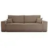 Image de Dellia - canapé 3 places convertible - avec coffre - en velours côtelé - style contemporain - best mobilier - taupe DELLIA