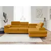 Image de Pablo - canapé d'angle droit - 5 places - convertible avec coffre et têtières réglables - en velours - best mobilier - jaune PABLO
