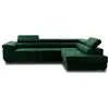 Image de Pablo - canapé d'angle droit - 5 places - convertible avec coffre et têtières réglables - en velours - best mobilier - vert PABLO