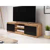 Image de Robin - Meuble Tv - 2 Portes Et 2 Niches - 120 Cm - Noir / Bois Et Bois