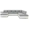 Image de Chuck - canapé panoramique d'angle droit xxl - convertible avec coffre - 7 places - best mobilier - gris et blanc CHUCK