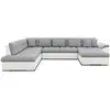 Image de Chuck - canapé panoramique d'angle gauche xxl - convertible avec coffre - 7 places - best mobilier - gris et blanc CHUCK