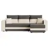 Image de Harvey - canapé panoramique en u 7 places convertible avec coffre en tissu bicolore - best mobilier - gris et beige HARVEY