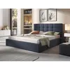 Image de Mael - lit coffre - 160x200 - en tissu - sommier inclus - Bleu Ardoise