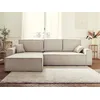 Image de Dellia - Canapé D'angle Réversible Convertible - Avec Coffre - En Velours Côtelé - 4 Places - Beige