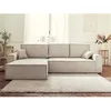 Image de Dellia - canapé dangle réversible convertible - avec coffre - en velours côtelé - 4 places - Beige