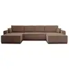 Image de Dellia - canapé panoramique en u - 7 places - convertible - avec coffre - en velours côtelé - best mobilier - taupe DELLIA