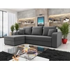 Image de Harvey - Canapé D'angle Réversible 4 Places Convertible Avec Coffre En Velours - Gris