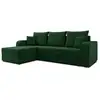 Image de Harvey - canapé d'angle réversible 4 places convertible avec coffre en velours - best mobilier - vert HARVEY