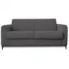Image de Owen - canapé 3 places convertible express couchage quotidien 140 cm matelas 12 cm en velours côtelé - lisa design - gris foncé OWEN