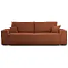 Image de Dellia - canapé 3 places convertible - avec coffre - en velours côtelé - style contemporain - best mobilier - terracotta DELLIA