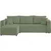Image de Topaze - canapé d'angle réversible - 4 places - convertible avec coffre - en velours côtelé - best mobilier - vert sauge TOPAZE