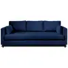 Image de Anna - canapé droit 3 places convertible avec poche en velours - lisa design - bleu nuit ANNA