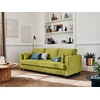 Image de Anna - Canapé Droit 3 Places Convertible Avec Poche En Velours - Vert Olive