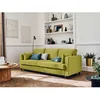 Image de Anna - canapé droit 3 places convertible avec poche en velours - Vert Olive