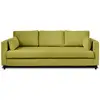 Image de Anna - canapé droit 3 places convertible avec poche en velours - lisa design - vert olive ANNA