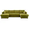 Image de Anna - canapé panoramique en u - 7 places - convertible avec coffre - en velours - lisa design - vert olive ANNA