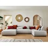 Image de Onyx - canapé panoramique dangle droit 7 places - en tissu - Gris clair