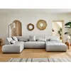 Image de Onyx - canapé panoramique dangle gauche 7 places - en tissu - Gris clair