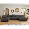 Image de Onyx - canapé panoramique dangle gauche 7 places - en tissu - Gris foncé