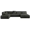 Image de Onyx - canapé panoramique d'angle gauche 7 places - en tissu - lisa design - gris foncé ONYX