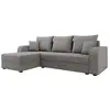 Image de Harvey - canapé d'angle réversible 4 places convertible avec coffre en tissu - best mobilier - gris clair HARVEY