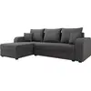 Image de Harvey - canapé d'angle réversible 4 places convertible avec coffre en tissu - best mobilier - gris foncé HARVEY