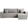 Image de Cezanne - canapé d'angle réversible - 4 places - convertible avec coffre - en velours côtelé - best mobilier - gris clair CEZANNE