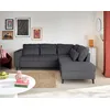 Image de Aubepine - Canapé D'angle Réversible 5 Places - Convertible Avec Coffre - En Velours Côtelé - Gris Anthracite