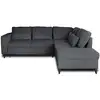 Image de Aubepine - canapé d'angle réversible 5 places - convertible avec coffre - en velours côtelé - best mobilier - gris anthracite AUBEPINE