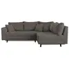 Image de Rune - canapé d'angle droit - 4 places - avec pouf d'appoint - en velours côtelé - lisa design - gris foncé RUNE