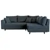 Image de Rune - canapé d'angle droit - 4 places - avec pouf d'appoint - en velours côtelé - lisa design - bleu nuit RUNE